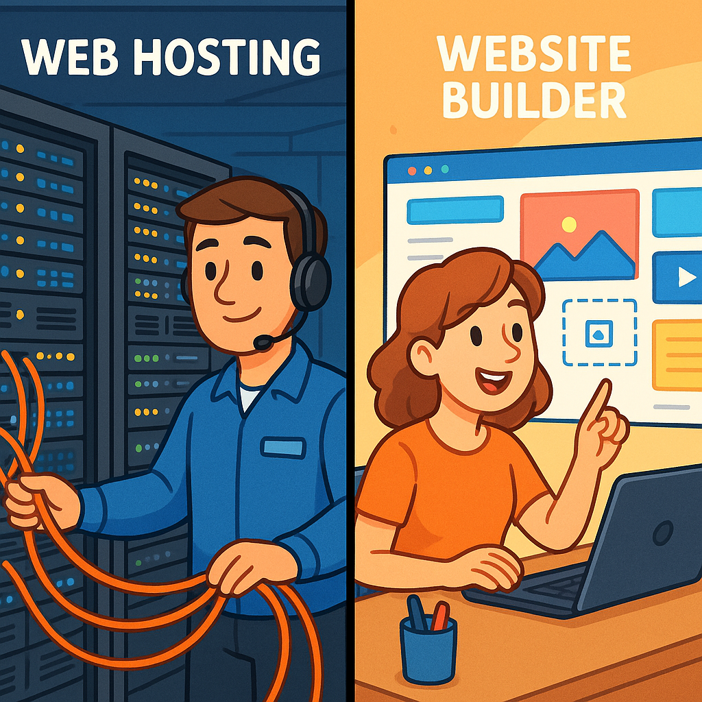 Alojamiento web vs. Constructor de sitios web: La guía definitiva para principiantes